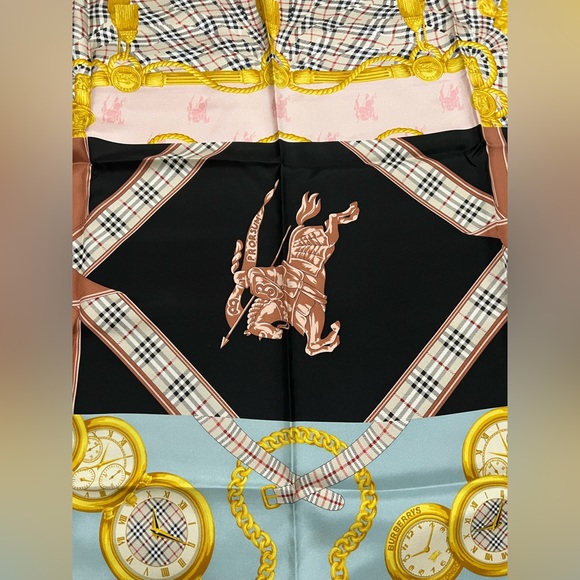 BURBERRY Montage Print Silk Square Scarf - Picture 6 of 14